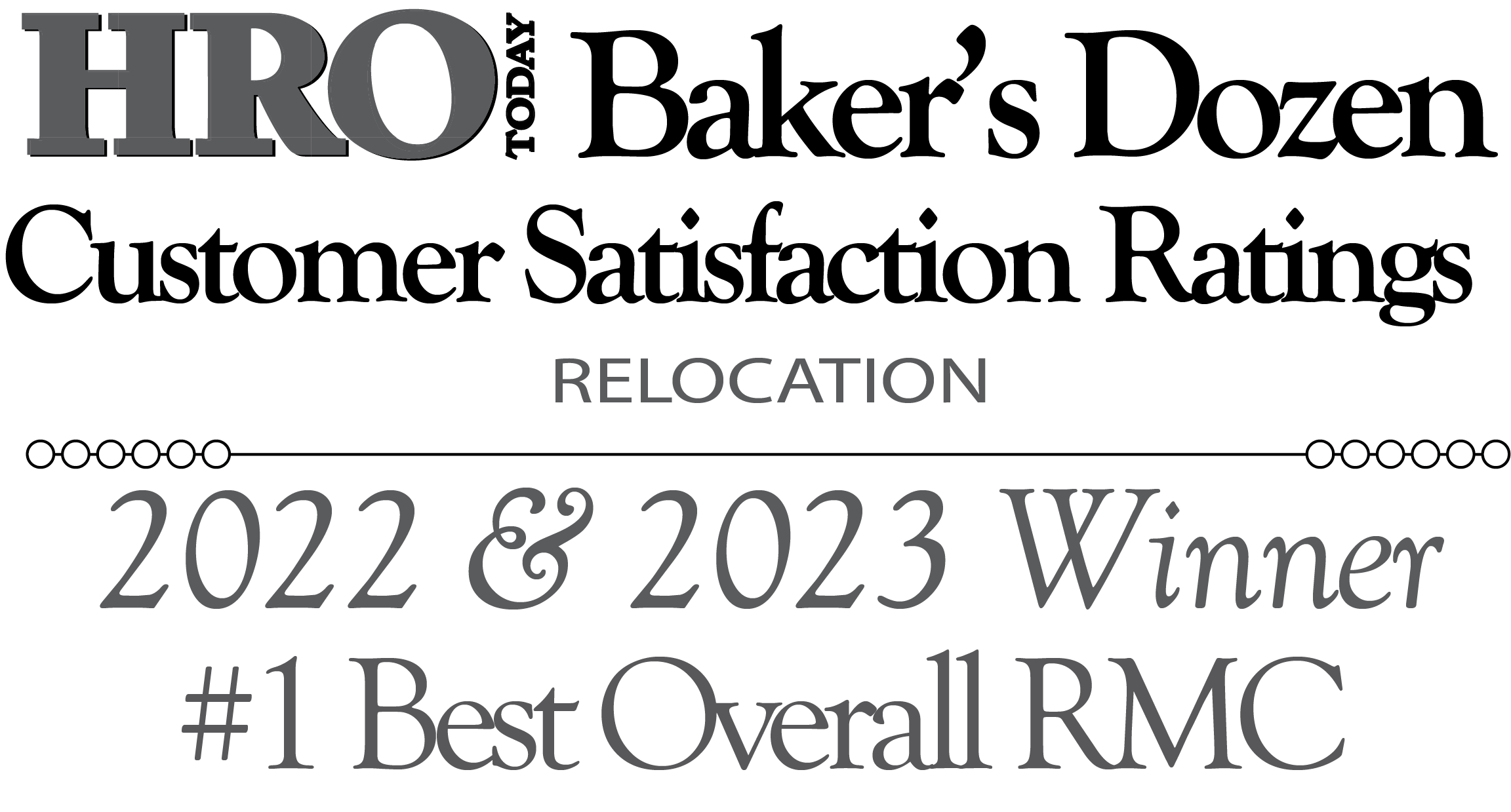 HRO Today's Baker's Dozen Customer Satisfaction Ratings Relocation 2022 Winner