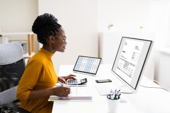 Accountant doing taxes on computer