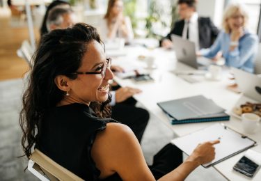 Young professional woman in a meeting