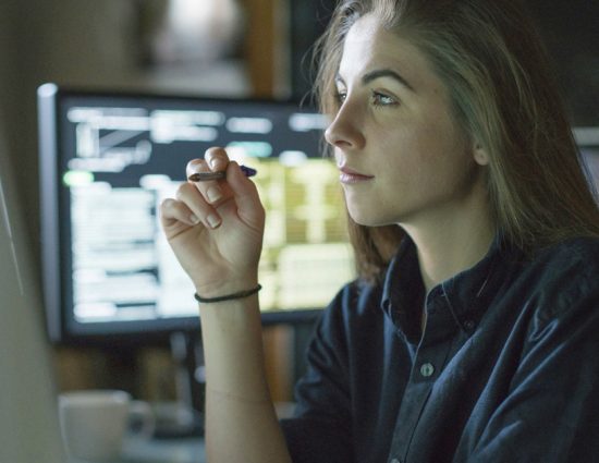 Woman working at computer