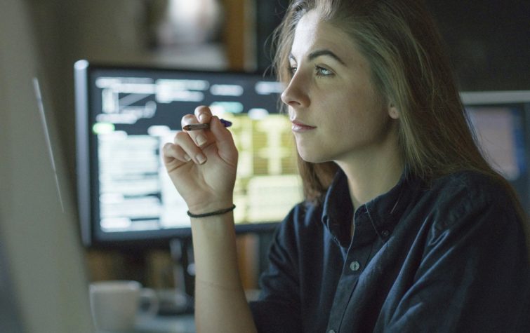 Woman working at computer