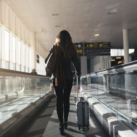 Woman traveling in airport