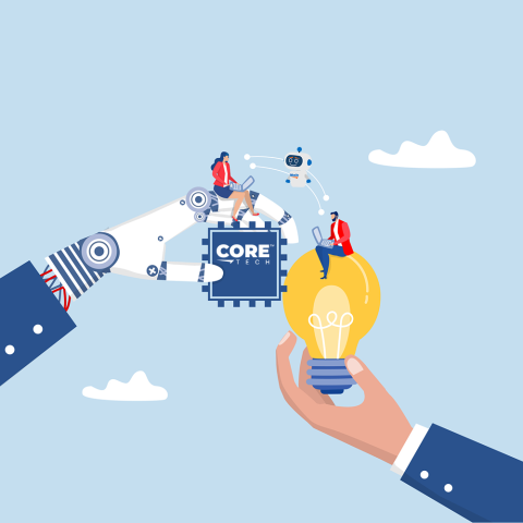 Diagram of the CoreTech relocation management system featuring secure access and a centralized database