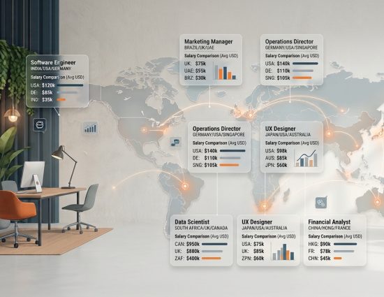 Global salary comparison by country and job role for international employees